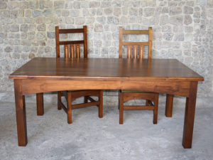 Arts and Crafts Style Dining Table with side chairs