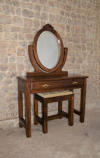 Dressing Table with Oval Mirror and Stool