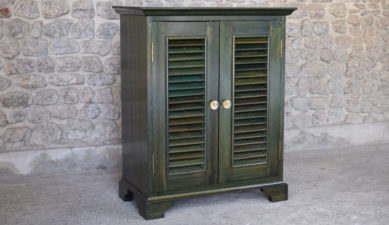 Green Louvre Cupboard