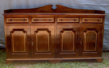 Four Drawer  Inlaid Crockery Cabinet