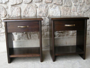 Bedside Tables with Drawer and Shelf