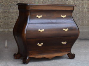 Three Drawer Bombe Chest