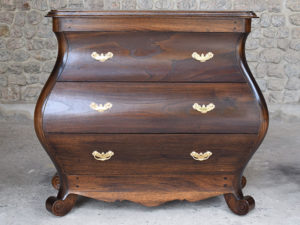 Three Drawer Bombe Chest