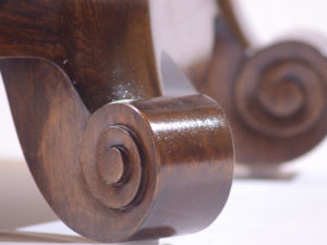 Three Drawer Bombe Chest detail