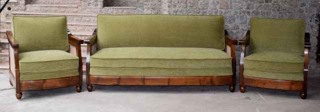 Wood and Cane Sofa single seaters and three seater