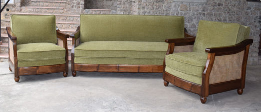 Wood and Cane Sofa single seaters and three seater