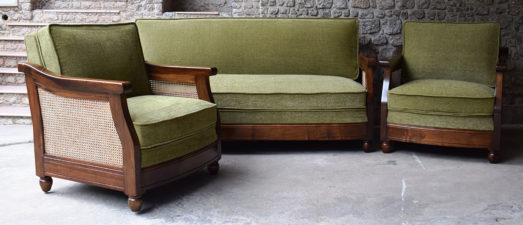 Wood and Cane Sofa single seaters and three seater