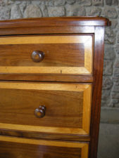 Inlaid Four Drawer Chest detail