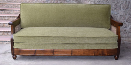 Wood and Cane Sofa three seater