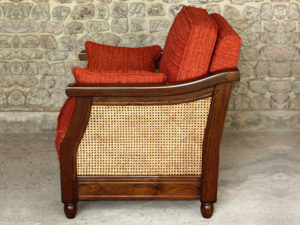 Wood and Cane Sofa single seater